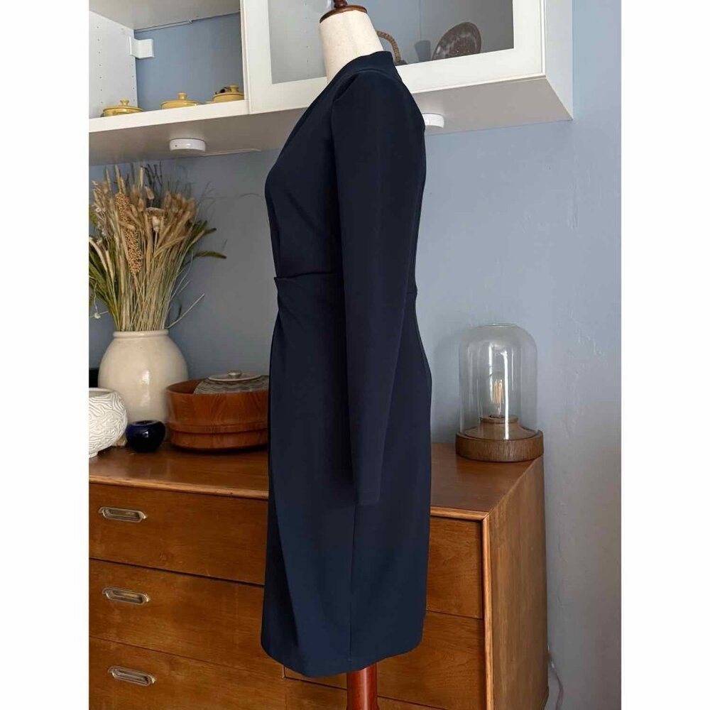 Vintage Plein Sud Jeanius Navy Blue Structured Sheath Dress Sz US 8 - Picture 6 of 12